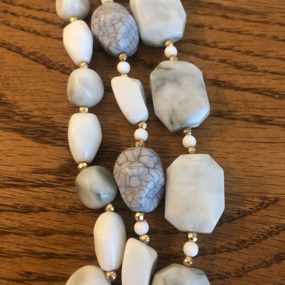 Sugarfix by BaubleBar | Faux Howlite Beaded Layer Necklace | 20” Adjustable - Picture 2 of 5